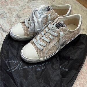 Vintage Havana Women's Sparkle Sneakers - Gold and Silver